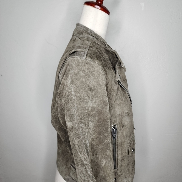 NWT BLANK NYC Belted Suede Moto Jacket Olive Size Medium - Picture 6 of 15